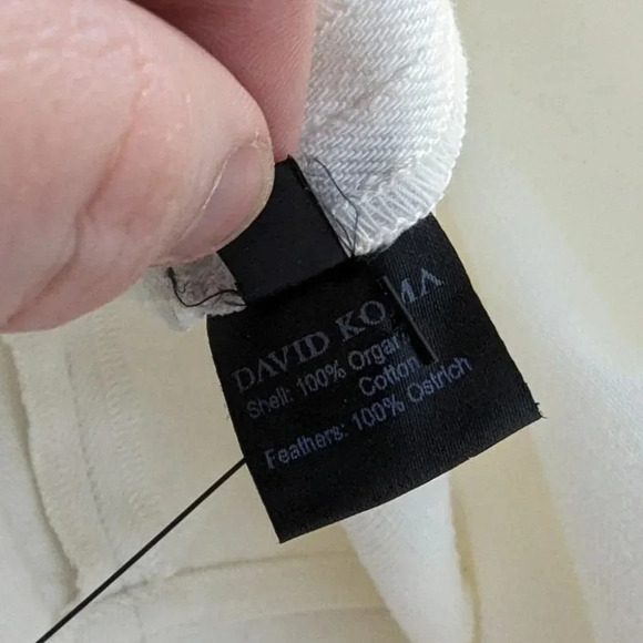 David Koma Ostrich Feather Oversized Denim Jacket Dress Bridal bachelorette - Picture 14 of 16